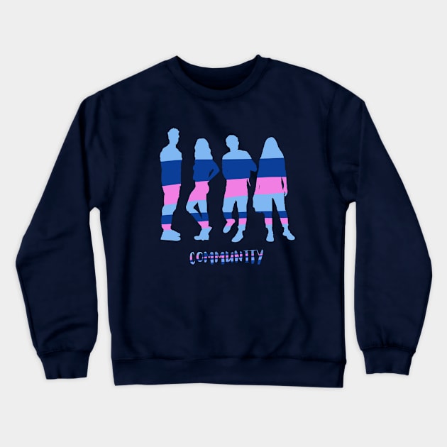 Community. Silhouettes of young people, women and men Crewneck Sweatshirt by KateQR